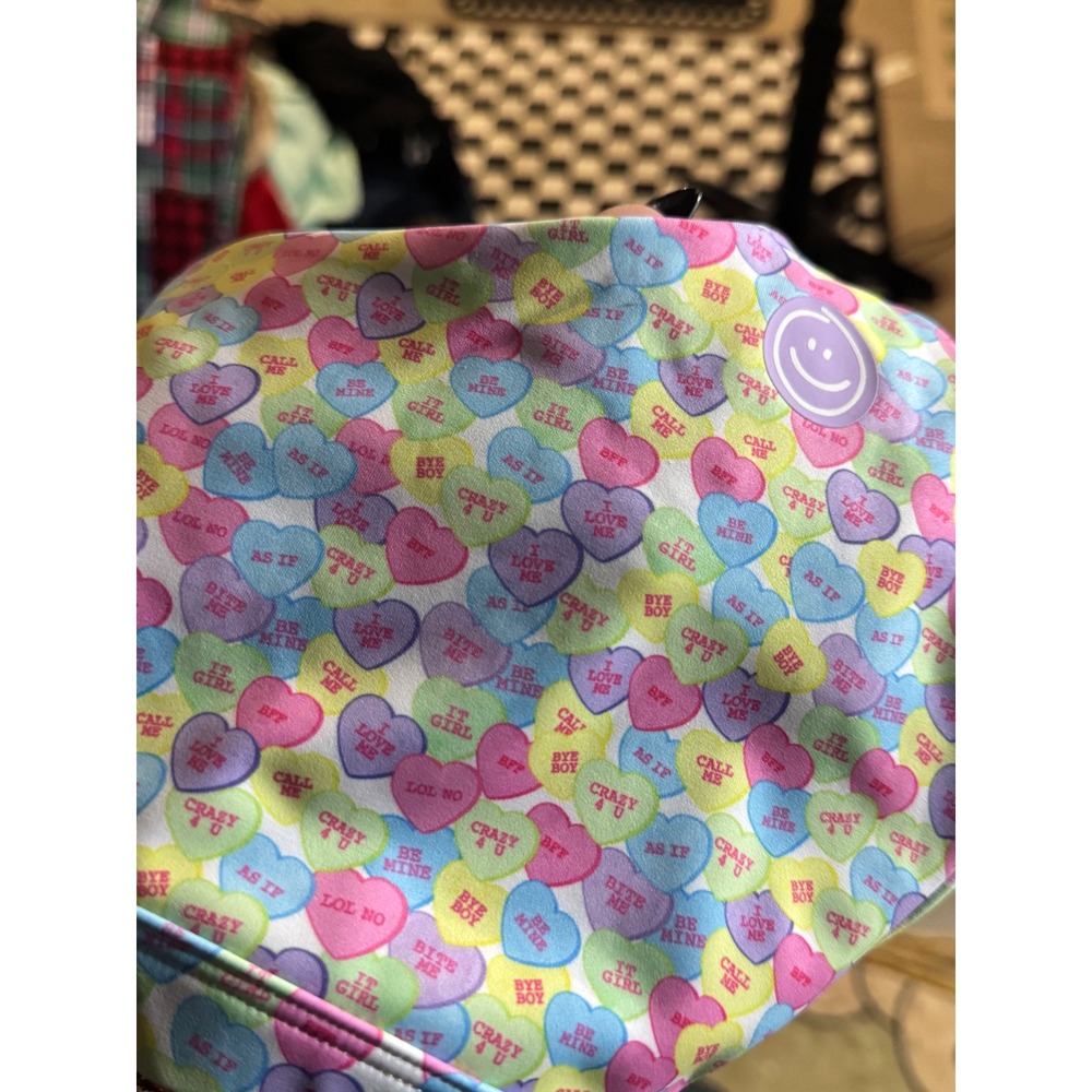 Smile Club Activewear Set - Sports Bra & Biker Shorts - Candy Hearts Print - Picture 3 of 4